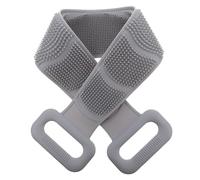 Mobestech Silicone Back Rub Towel with Dual Hand Pull-rings Stretchable Exfoliating Bath Strap for Deep Cleansing Neck Shoulders and Back Easy to Hang and Grip Soft Body Scrubber for Daily