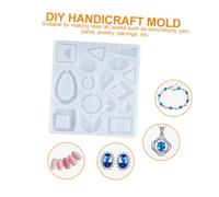 Mobestech Silicone Pendant Making Mold for DIY Earring Pendants Lightweight White Crystal Resin Casting Mold with Simple Design for Jewelry Craft Glitter and Bead Embellishment Compatible