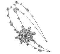 Mobestech Silver Snowflake Rhinestone Headband for Women Crystal Flower Hairband Elegant Bridal Hair Accessory for Wedding Party Engagement Skin-friendly Design