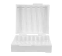 Mobestech Slot Microscope Slide Holder Plastic Storage Box for Laboratory Use Specimens Organizer with Transparent Case Compact Sample Container for Histology and Research