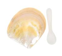 Mobestech Small Caviar Dish Shell Decor in Beige with Rounded Shape and Large Opening, Unique Decorative Shell Tray for Photography Prop Or Table Display, Single Set Elegant Random Color