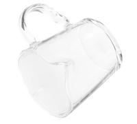 Mobestech Small Glass Milk Frothing Pitcher Transparent Dual Spout Coffee Creamer Cup Lightweight Kitchen Sauce Glass for Home Cafe Restaurant Use