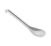 Mobestech Small Stainless Steel Slotted Spoon for Kitchen Serving Metal Food Strainer Utensil with Long Handle Easy to Clean Tiny Spoon for Fruits Desserts and Cooking Use
