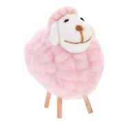 Mobestech Small Wool Felt Sheep Doll Christmas Decoration Handmade Miniature Felt Figurine for Desktop Bedroom Office Ornament Eco Friendly Material Festive Home Photography Prop