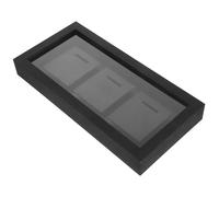 Mobestech Solid Wood Medal Holder Display Case for Runners and Sports Awards Black Finish Shadow Box Frame for Marathon Football Soccer Medals Sturdy Tabletop Organizer with Easy