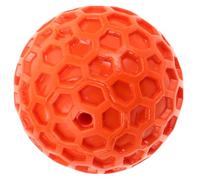 Mobestech Squeaky Dog Ball Rubber Chew for Puppies and Small Breeds | Honeycomb Design, Indoor Outdoor Play, Orange Finish, Throwing and Fetching, Interactive Use