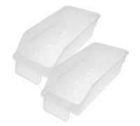 Mobestech Stackable Pill Organizer 2Pcs White Plastic Boxes - Open Front Medication Storage Bins for Hospital and Daily Medication Schedules