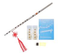 Mobestech Stainless Steel Flute for Beginners and Adults F Tone Musical Instrument Comfortable to Hold with Beautiful Natural Sounds for Practicing and Learning