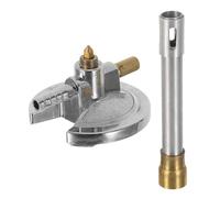 Mobestech Stainless Steel Lab Torch Burner Thickened Gas Heating Laboratory Burner with Flame Stabilizer Needle Valve for Continuous Safe Laboratory Heating and Scientific Experiments