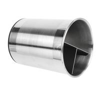 Mobestech Stainless Steel Rotating Storage Bucket 2l Silver 3-compartment Large Capacity 360° Circular Rotation Anti-slip Desktop Organiser for Makeup Brushes and Office Storage