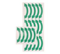 Mobestech Stickers Bi-Directional with Optimal Quick Identification and Visual 20pcs Curved Arrow Flow Markers for Plastic Metal Green PVC Self-Adhesive Guidance Pipeline Pipes