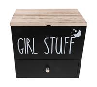 Mobestech Tampon Storage Box for Girl Stuff Bathroom Storage Box Wood Lid Tampons Organizer for Feminine Products Sanitary Napkin Organizer for Bathroom Decor