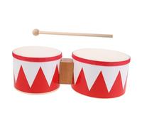 Mobestech Toddler Wooden Bongo Drum Set Hand Percussion Instrument 5-6 Inch Red Triangle Kids Musical Toy Suitable for Preschool Children