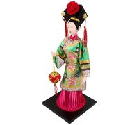 Mobestech Traditional Chinese Collectible Doll Silk Handicraft Figurine Miniature Asian Ancient Doll Chinese New Year Decoration Vintage Style Home Décor Accent