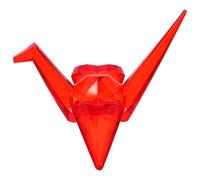 Mobestech Transparent Acrylic Crane Figurine Sturdy Animal Model for Birthday Holiday Creative Origami Crane Sculpture Decorative Home Ornament