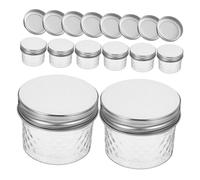 Mobestech Transparent Glass Mason Jars with Lids for Jam Honey Syrup Storage Food Containers Wide Mouth Spice Pots for Kitchen Preservation