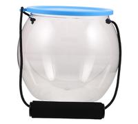 Mobestech Transparent Plastic Fish Bowl with Lid and Handle Compact Portable Observation Bucket for Adults for Carnival Game Favors Beach Exploration Crab and Collection Outdoor Adventures