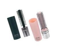 Mobestech Travel Size round Hair Brush 2Pcs 15.5Cm Compact Retractable Curling and Straightening Hairbrush ABS Material Portable for Men and Women On-The-Go Styling