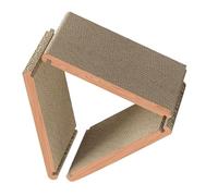 Mobestech Triangular Cat Scratching Pad with Corrugated Cardboard Material, Foldable Design Featuring Six Usable Sides, for Indoor Cats and Kittens as A Compact Wallmounted Accessory