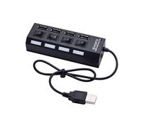 Mobestech Usb Hub 4 Port Splitter Independent Usb 2.0 Expansion Black for Laptop Pc Usb Sharing Usb Adapter Usb Splitter Usb Device Connect