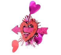 Mobestech Valentine’S Day Heart Ribbon Hair Clips for Sparkling Sequin Barrettes Pink Striped Hairpins Party Wedding Hair Accessories