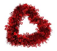 Mobestech Valentine's Day Heart Shaped Wall Hanging Wreath Romantic Party Decoration for Indoor Outdoor Wedding Photo Prop Front Door Window Porch Ornament
