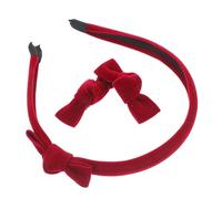 Mobestech Velvet Bow Knot Headband for Women and Soft Red Cheerleading Hair Accessories Gentle Scalp-friendly Hairbands for Teens Spa Party Birthday