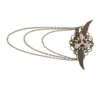 Mobestech Vintage Brooch Chain Tassel Wings Hairpin Steampunk Cosplay Accessories Retro Gothic Style Hair Clip for Festival Outfits
