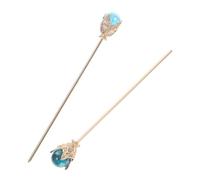 Mobestech Vintage Metal Tassel Hairpins Blue Chinese Hair Accessories for Women Antique Hair Sticks for Buns Updos Braids Versatile Styling for Casual and Formal Occasions