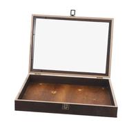 Mobestech Vintage Specimen Box Specimen Display Holder Exhibit Case Jewelry Organizer Tray Glass Display Case Showcase Glass Lid Wall Hanging Wooden Storage Box Clamshell