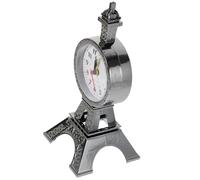 Mobestech Vintage Style Small Desk Clock Eiffel Tower Design Bedside Desktop Alarm Clock with Silent Movement and Easy-To-Read Dial Battery Operated for Bedroom and Office Decor