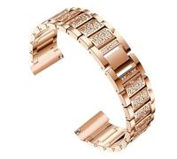 Mobestech Watch Replacement Strap Rose Gold Alloy with Rhinestones Compatible with Fitbit Blaze Hr for Women, Sturdy Clasp Smartwatch Accessory for Daily Wear