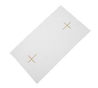 Mobestech White Church Ceremony Cloth Corporal Embroidered Edges Linen Fabric Retains Pure White Color Sacramental Communion Cloth for Church Baptism Ceremonial Use