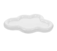 Mobestech White Cloud-Shaped Trinket Tray Resin Decorative Jewelry Organizer Tray for Rings Necklaces Bracelets European Style Vintage Makeup and Perfume Display Dish for Dresser Decoration