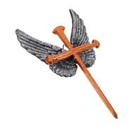 Mobestech Winged Cross Wall Decor Iron Hanging Sculpture Handcarved Religious Statue for Christian Home Spiritual Art Baptism Decoration Resistant Symbol of Faith