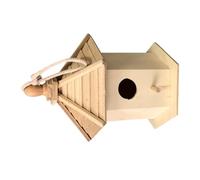 Mobestech Wooden Bird House Cage Garden Decor Hanging Bird Nest Home Ornament and Idyllic Animal Ornament