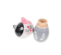 Mobestech Wooden Cat Toothpick Holder Decorative Box Stable Desktop Storage Container for Home and Hotel Cute Gray Cat Design Multifunctional Toothpick Pot Idea