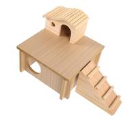 Mobestech Wooden Hamster Hideout House with Bite-resistant Material Design with Solid Wood Ladder for Small Pets Like Hamsters Chinchillas and Rabbits Safe Pet Sleeping Nest and Play