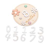 Mobestech Wooden Monthly Growth Cards Set 11pcs Double-Sided Round Signs for Newborns with Exquisite Craft and Charming Nursery Décor to Record Baby's First Year