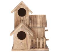 Mobestech Wooden Nesting Cottage for Small Birds Outdoor Garden Bird House for Cockatiel Parakeet Finches Bluebirds Sparrow Lovebirds DIY Unfinished Nesting Box