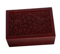 Mobestech Wooden Pet Urn Memorial Box with Carved Design, Solid Wood Ashes Keepsake Casket for Cat and Dog Cremation, Portable Memorial Urn Suitable for Pet Funeral and Burial