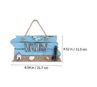 Mobestech Wooden Toilet Sign Hanging Plate with Rope Eco Friendly Bathroom Doorplate for Public Restrooms Clear Direction Indicator for Hotels and Tourist Areas Ocean Series Decorative