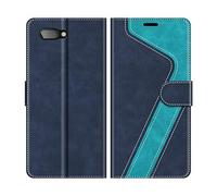 MOBESV Phone Cover For Blackberry Key2, Flip Wallet Case for Blackberry Key2 Phone Case, Dark Blue/Light Blue