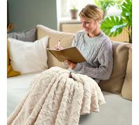 Mobeur Sherpa Fleece Blankets Super Soft Fuzzy Cosy Blanket With 3D Textured Design Fluffy Decorative Blanket for Bed, Couch, Sofa, Travelling and Camping Xmas Gifts