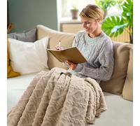 Mobeur Sherpa Fleece Blankets Super Soft Fuzzy Cosy Blanket With 3D Textured Design Fluffy Decorative Blanket for Bed, Couch, Sofa, Travelling and Camping Xmas Gifts