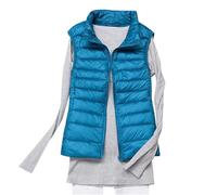 Mobeur Womens Gilet Plus Size Puffer Vest Lightweight Stand Collar Quilted Puffy Waistcoat Plain Sleeveless Pockets Down Coats Winter Packable Bodywarmers Hiking Running Outerwear
