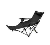 Mobi Garden, Comfort Reclining Folding Chair for Outdoor and Home Use, Black, Multi-Angle Adjustable, Wide 56cm Seat, High-Duty Load Capacity, Durable and Tear-Resistant