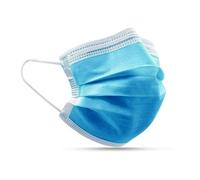 MobiBax 3-Ply Disposable Face Masks, Blue, Protective Face Coverings with Elastic Ear Loops, Unisex [50 Masks]