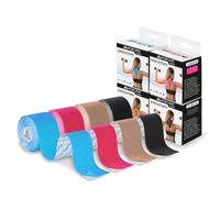 Mobiclinic®, 4 Rolls of Kinesiology Tape, Neurological Tape, Rolls of 5m x 5cm, Sports Tape, Muscle Relaxation, Kinesiology Bandage, Face Tape, 4 Colours