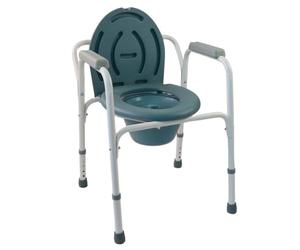 Mobiclinic®, Commode Chair, with Lid, Removable Bucket, Adjustable in 5 Heights, Non-slip Ferrules, Armrests, Supports up to 100 KG, Portable Toilet Chair, Steel, Arroyo